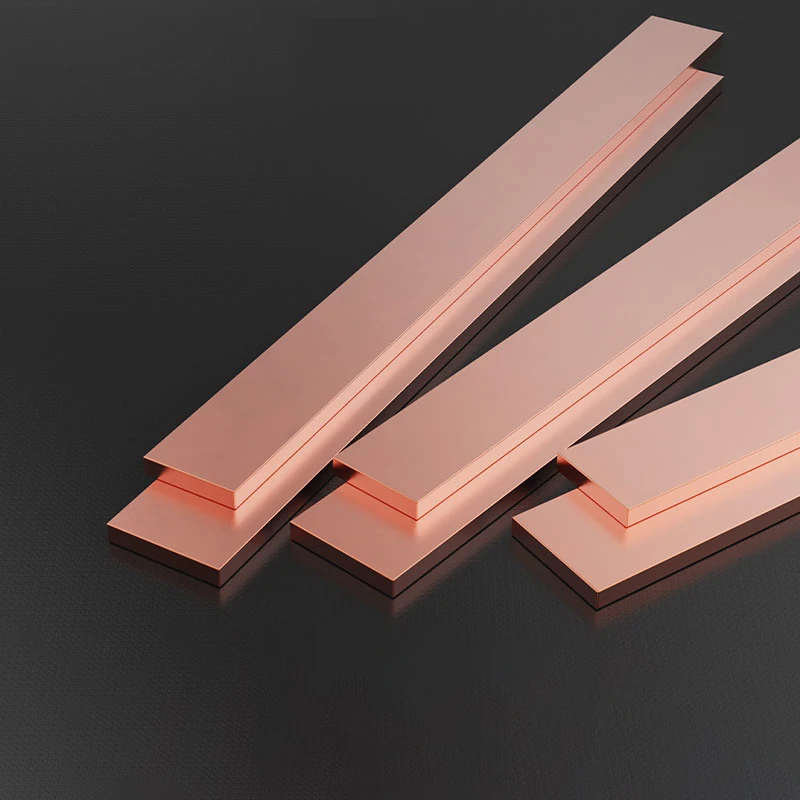 100-500 مم T2 بسبار نحاسي بسمك 0.5-60 مم، شريط أرضي مطلي بالقصدير، شريط نحاسي مسطح عالي التوصيل للكهرباء، قابل للتخصيص #5