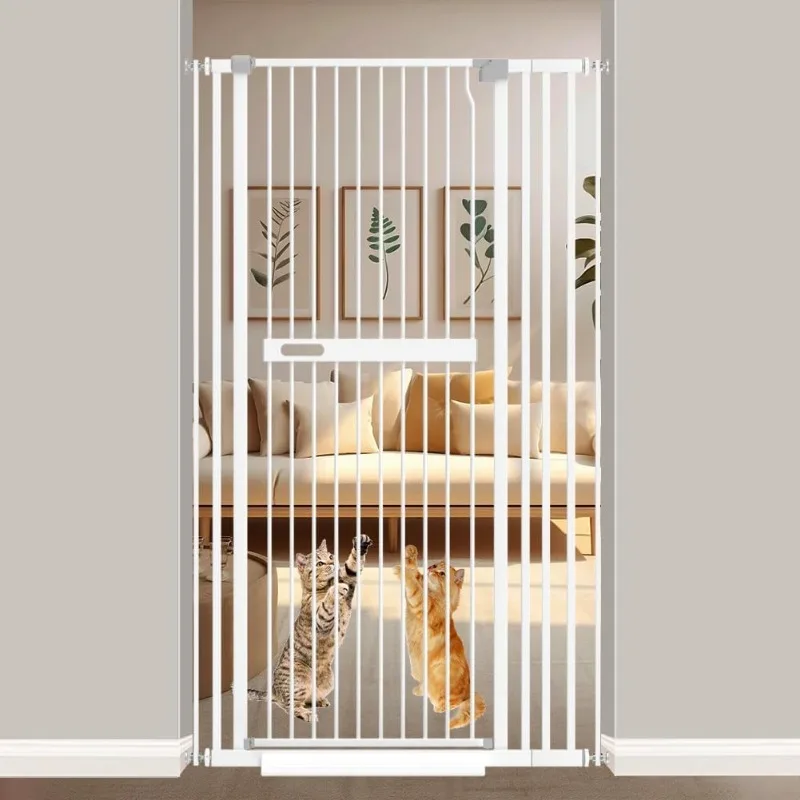 

70.86" Extra Tall Cat Pet Gate, 29.92-37.79" Wide Gate for Cats, Auto Close Pressure Mounted Pet Gate