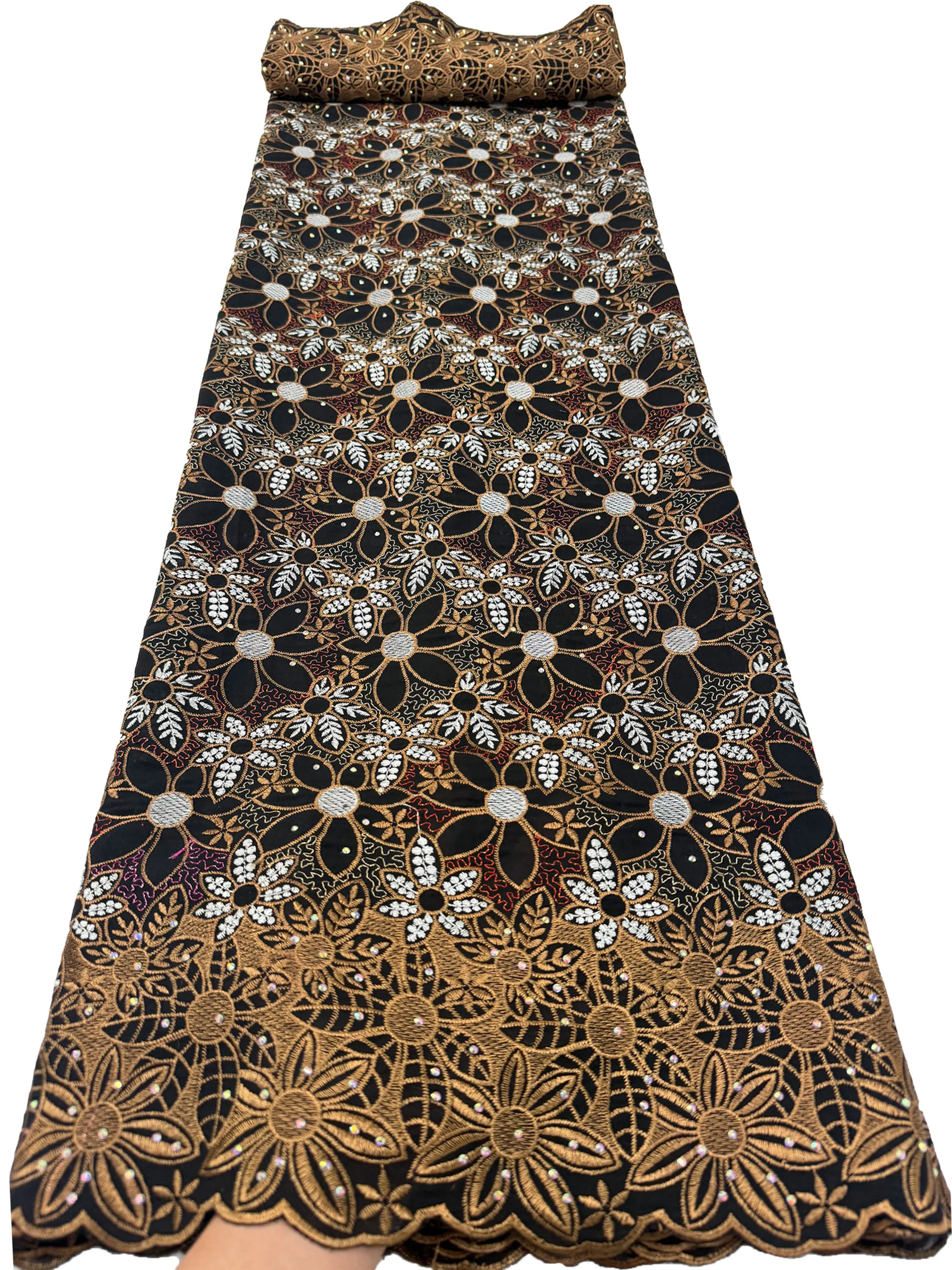 2026 Newest Design Swiss Voile Lace Fabric French Nigerian Cotton Dry Lace With Stones For Sewing Women Evening Party Dresses