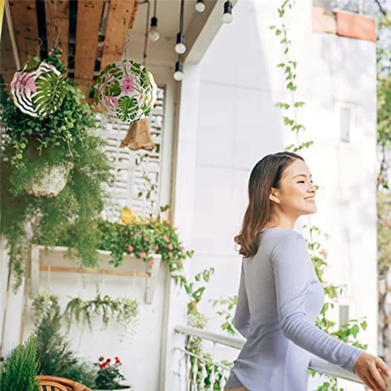 10 pezzi da 3 pollici sublimazione girandola del vento spazi vuoti girandole del vento 3D appese girandole del vento per la decorazione del giardino esterno interno