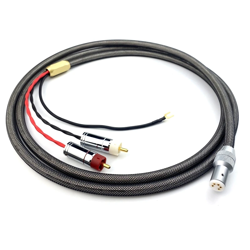 

LP Vinyl Record Tonearm Cable Audio Signal Cable 5pin XLR Female Socket Dedicated for Phonograph Cable with Ground Wire