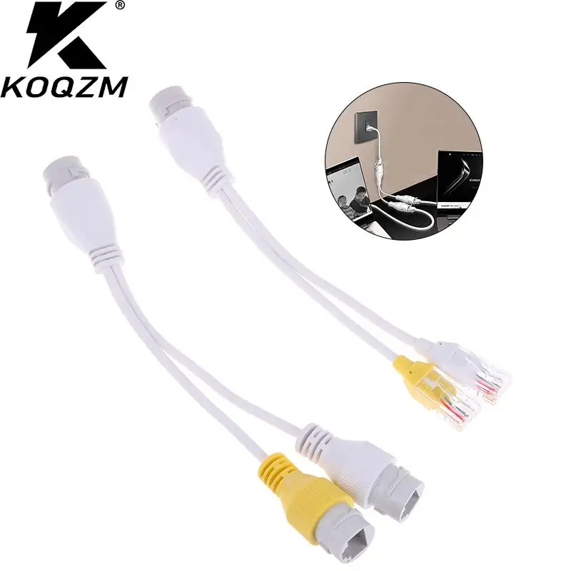 

POE Splitter 2-in-1 Network Cabling Connector Three-way RJ45 Connector For Security Camera Install Dual Purpose Poe Separator