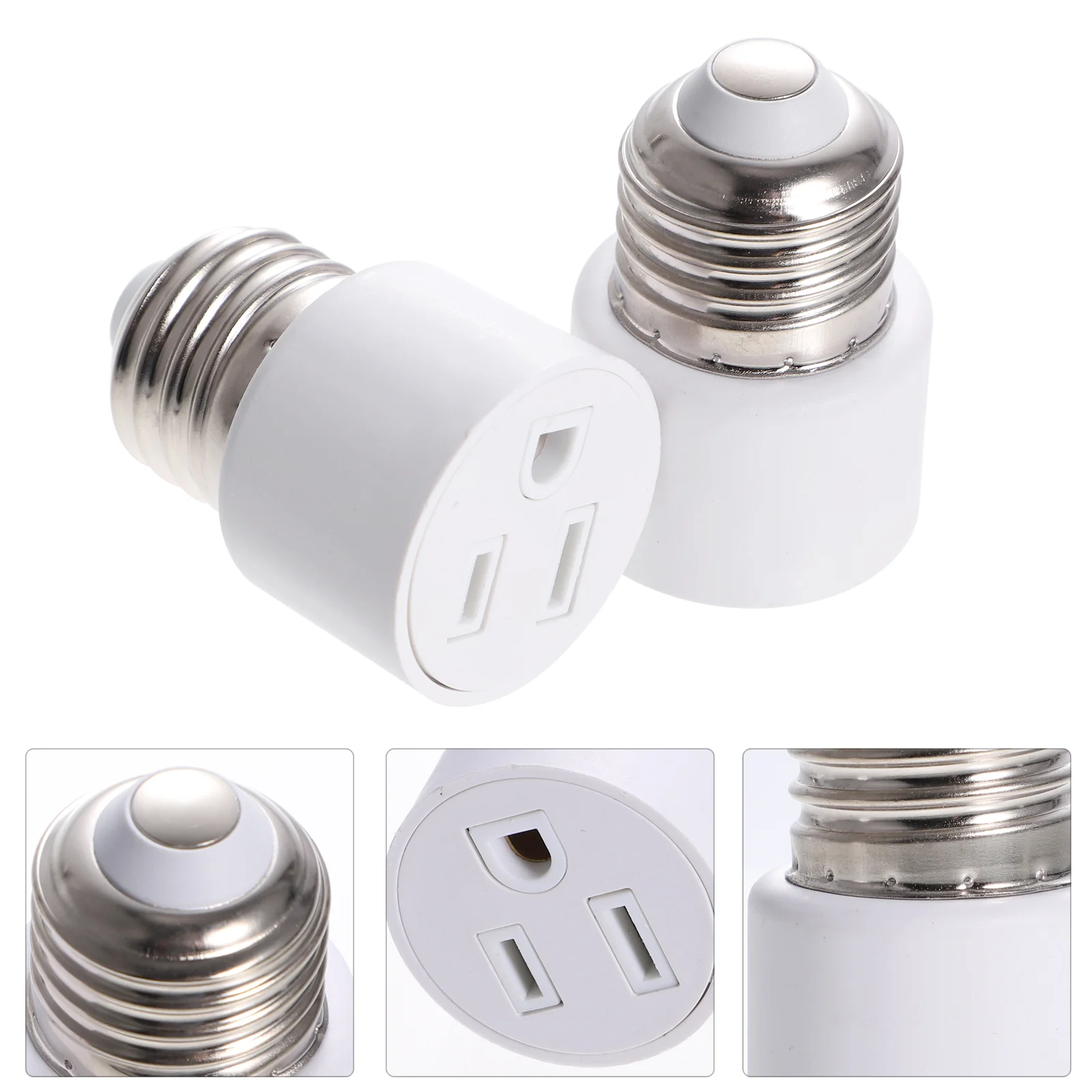 2 Pcs USB E27 Converter Bulb Light LED Bulbs Lightbulbs Abs Copper Socket Outlet Adapter