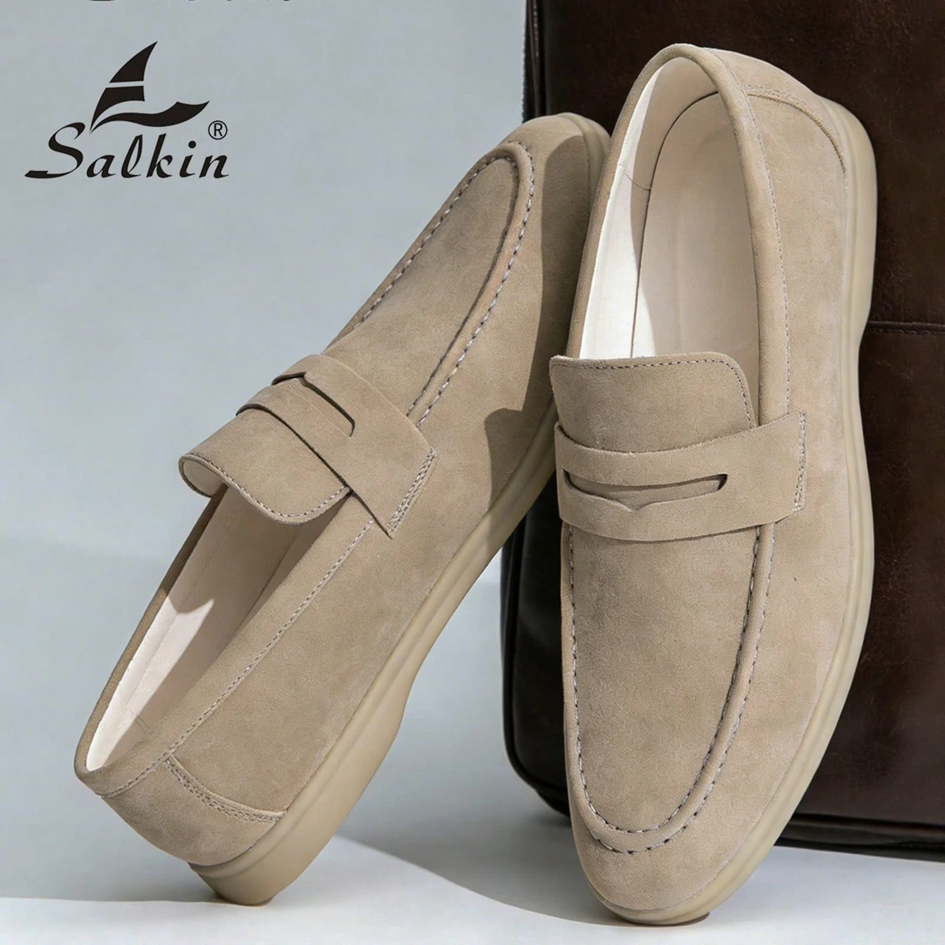 Classics Suede Leather Men's Shoes Slip On Loafers Preppy Soft Breathable Flats Non Slip Daily Fashion Casual Outdoor Sneakers