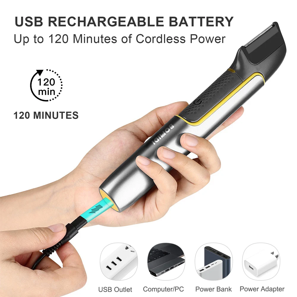 Hairscape OEM Professional USB Rechargeable Cordless Electric Body Hair Trimmer for Men Trimmer wholesale 콧털 정리기  тример