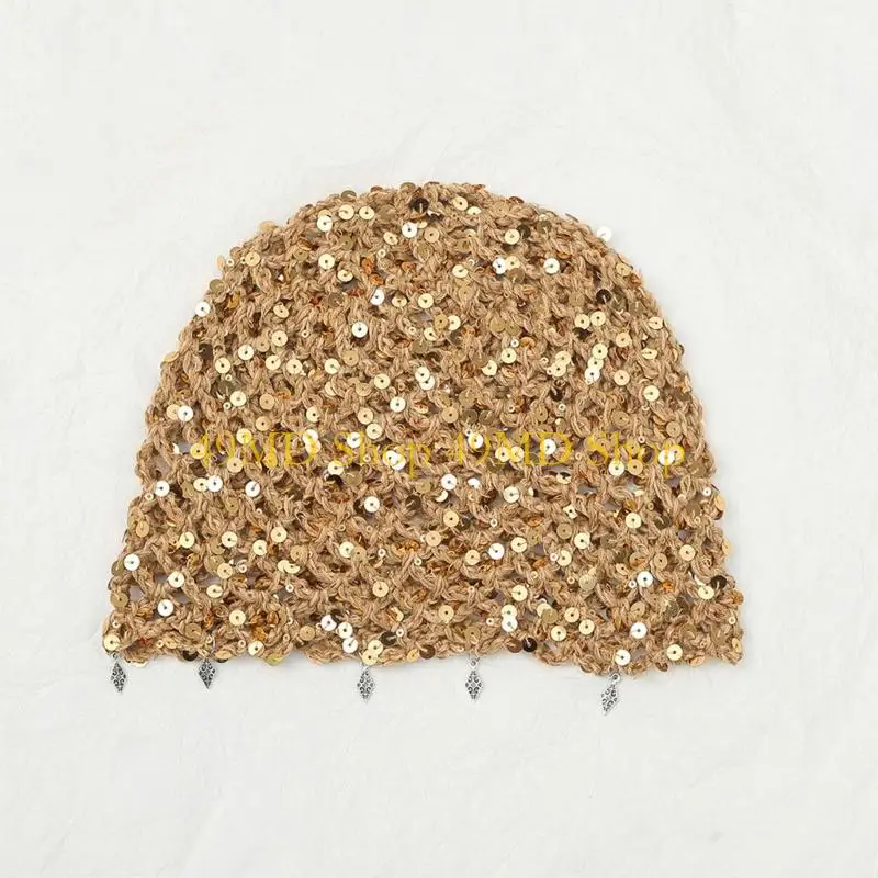 49MD Soft Crochet Cap with Openwork Detail Outdoor Hat for Daily Wear Travel