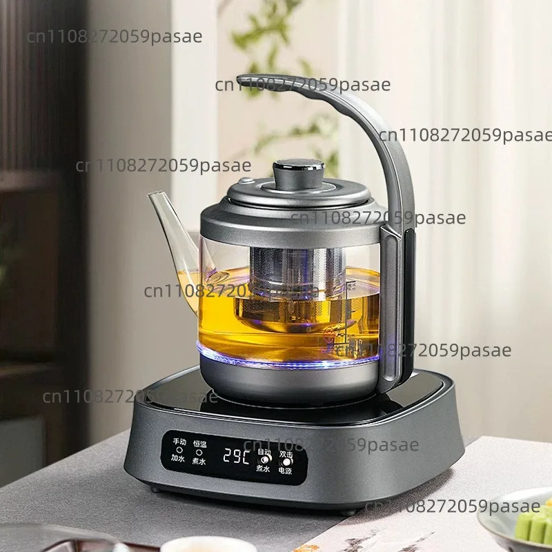 1000ml Electric Kettle 1350W Fully Auto Bottom Pumping Quick Boiling Kettle Tea Maker Office Glass Temperature Control Teapot