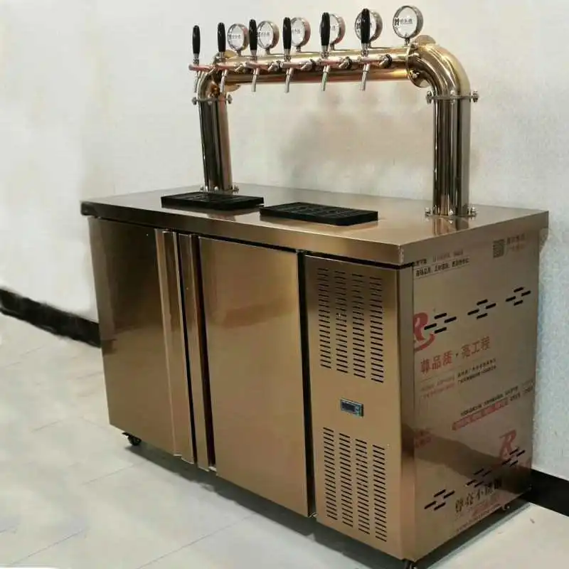 Wind Cooled Draft Beer Dispenser Counter Machine 4 Taps 3 Tap Refrigeration Cabinet Freezer Type Freshness System Bar No reviews