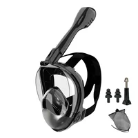 Máscara de snorkel de cara completa Máscara de buceo para adultos y jóvenes antifugas antivaho 180 °   Vista panorámica con soporte para cámara Respiración segura