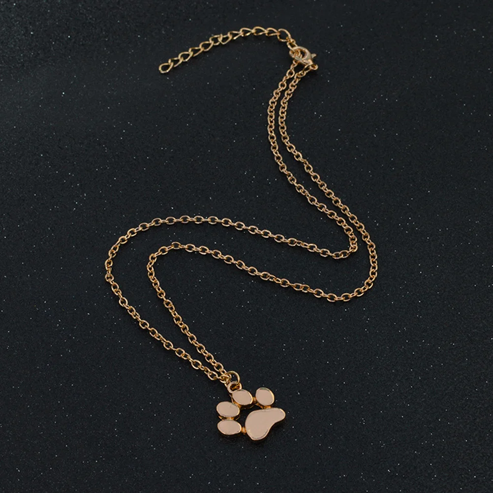 

Paw Print Necklace Rose Gold Unique Chic Jewelry for Women Girls Birthday Wedding Valentine's Day Gift Paw Print Necklace