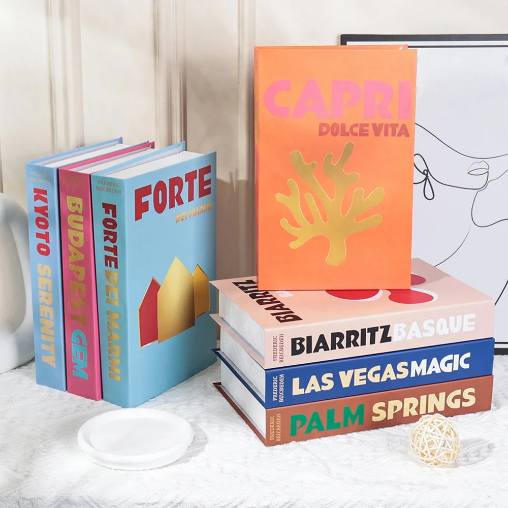 Travel Series Fake Book Decoration Coffee Table Living Room Fashion Fake Book Storage Box Decoration Model Room IBIZA CAPRI