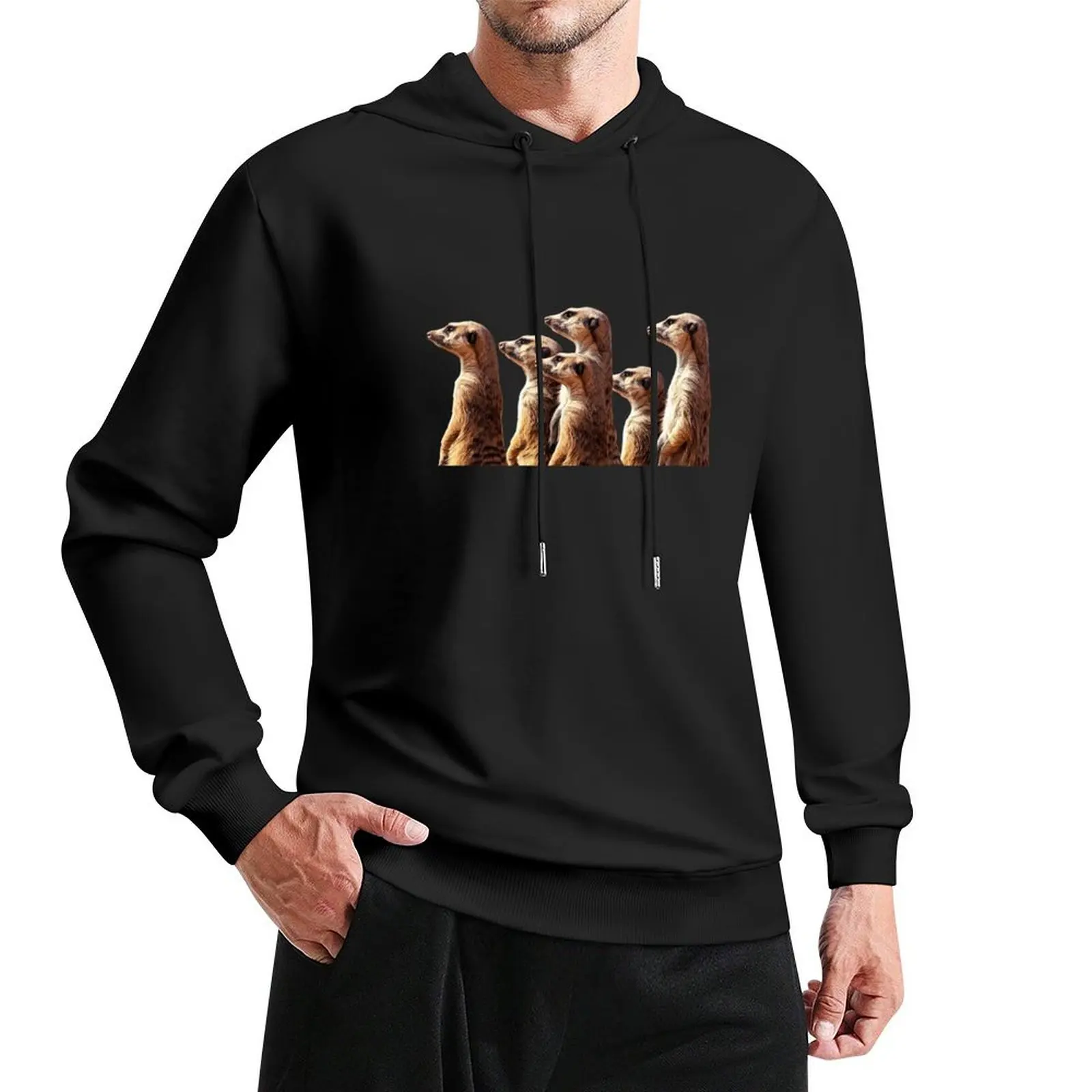 Meerkat Suricate Suricata suricatta Mammal Band Brothers Stand Pullover Hoodie men clothing japanese hoodie