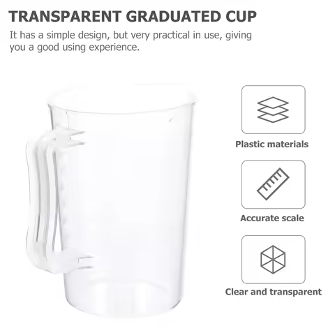 1pc Thickened Measuring Cup Transparent Graduated Scales Kitchen Baking Tool Plastic Measuring Jug For Home Use Practical Cup