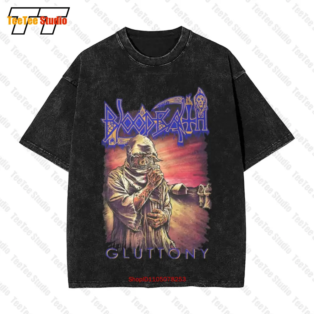 Bloodbath Gluttony Pull The Pork Ss Dismember Katatonia Camiseta vintage grande 3JJR