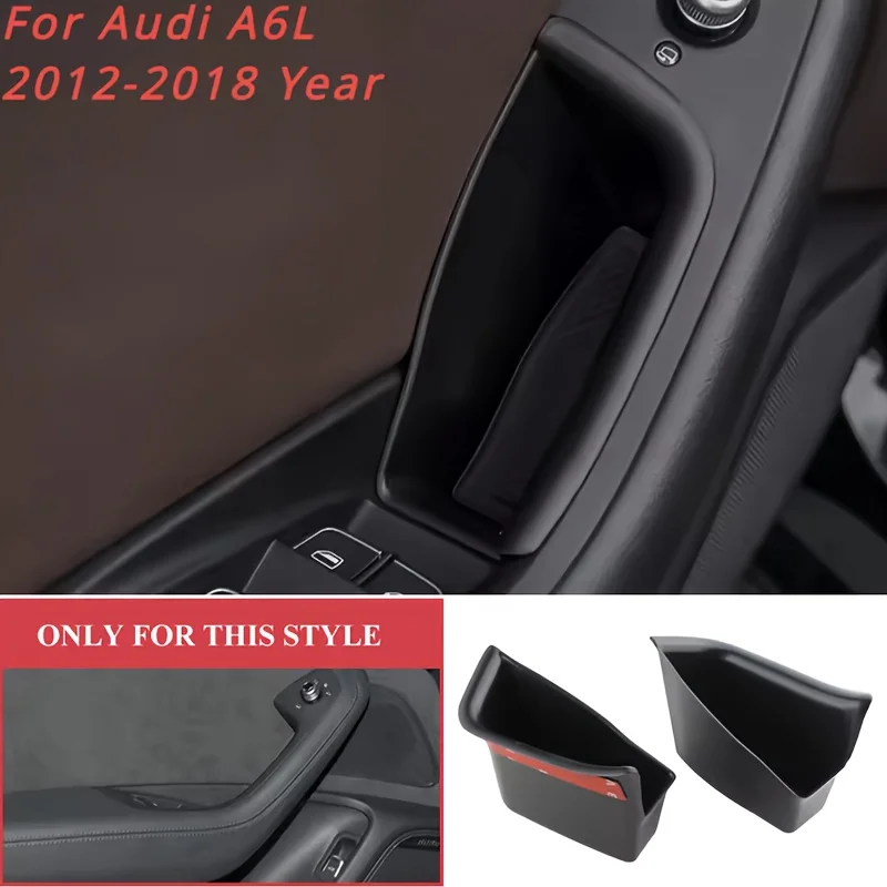 

2pcs Car Front Door Storage Box For Audi A6L A6 2012-2018 Car Interior Storage ABS Plastic Door Organizer Holder Case Accessorie