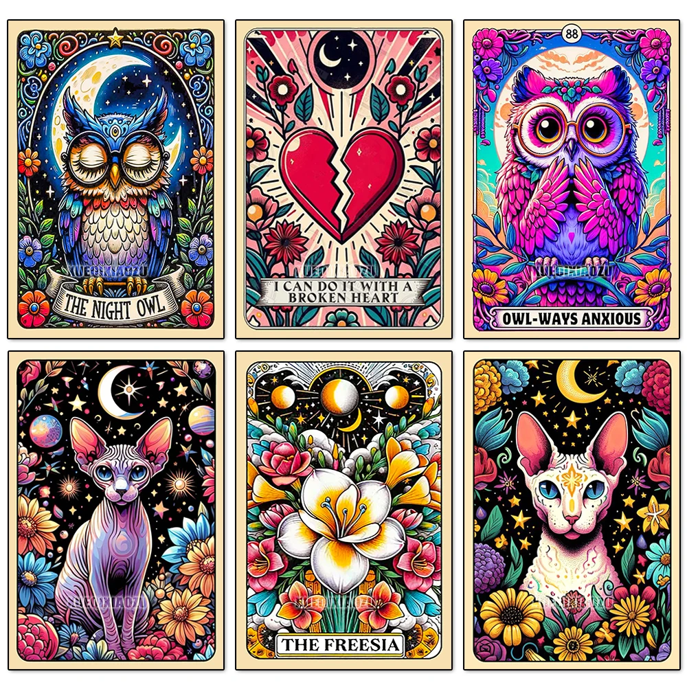 5d DIY persische Katze Tarot karte Diamant Malerei Kit Kunst Strass Kreuz stich Kits handgemachte Diamant Mosaik Stickerei Geschenk