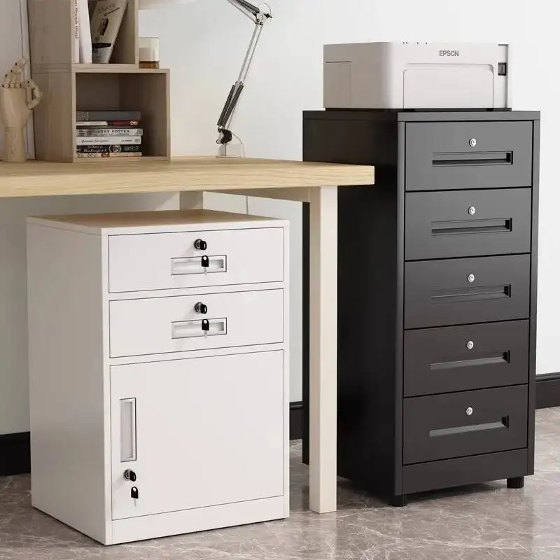 Assembly No Required Modern Steel Filing Cabinet With Drawers & Lock Durable Cold-Rolled Metal Office Organization Home Storage