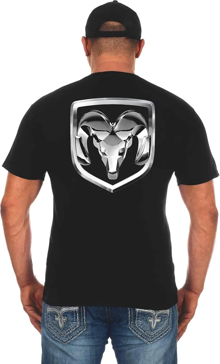 تي شيرت رجالي بشعار دودج رام من JH Design بأكمام قصيرة