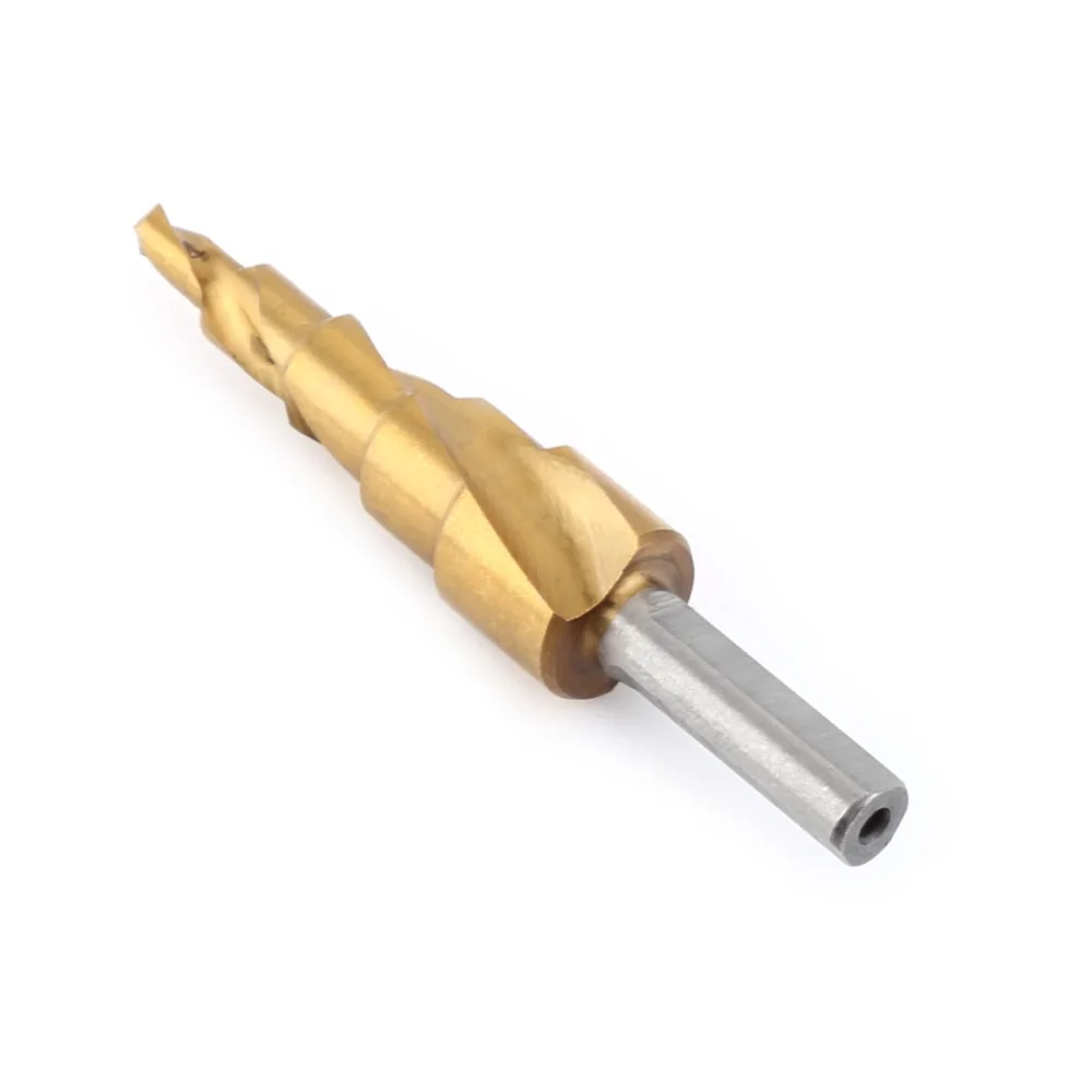 4mm-12mm HSS Step Drill Bit Triangular Shank High Hardness Step Drill Bit Spiral Flute Stepped Cone Drill Bit Various Materials