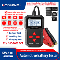2025 KONNWEI KW210 12V Car Battery Tester Automatic Smart Auto Battery Analyzer 100 To 2000CCA Cranking Car Battery Tester Tool