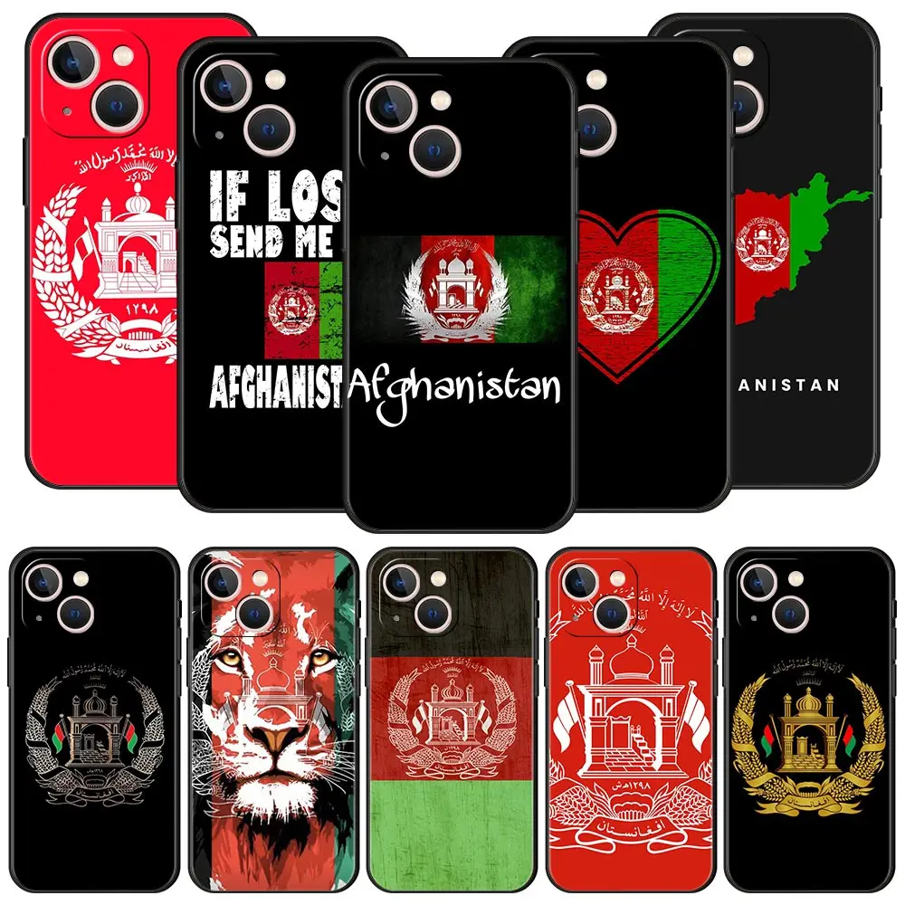 Afghan Afghanistan Flag For iPhone 11 12 13 15 16 14 Pro Max Phone CaX XR XS 7 8 Plus 2020 Luxury Black Soft Cover Funda