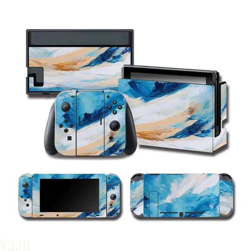 W3JB Ganzkörper-Aufkleber für Switch-Schutzhülle, bunte Kunst für Konsole – Detail 8