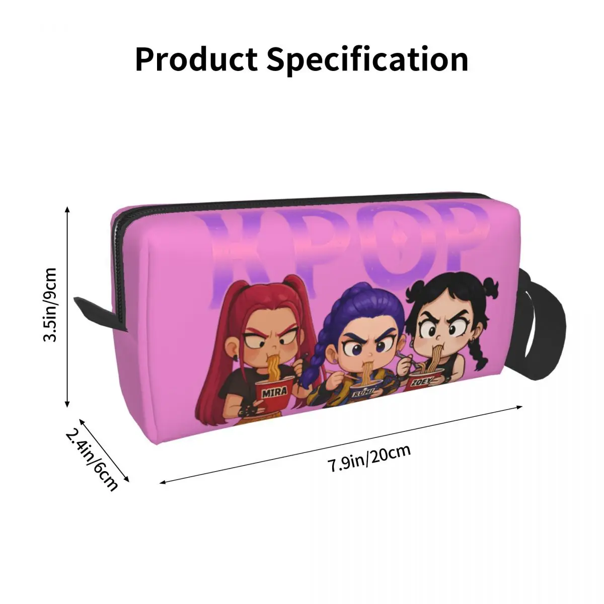حقائب مستحضرات التجميل للفتيات Kpop Demon Hunters، حقيبة مكياج للحمام متعددة الأغراض لمنظمي تخزين رسومات البوليستر الضروريات