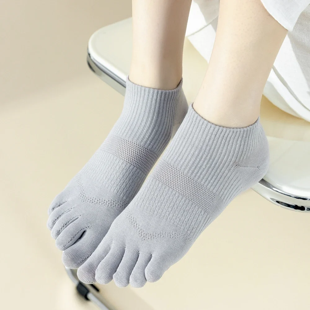 5 Pairs Women Five Finger Socks Summer Mesh Ankle Socks with Separate Fingers Cute High Quality Cotton Toe Socks Sports Yoga