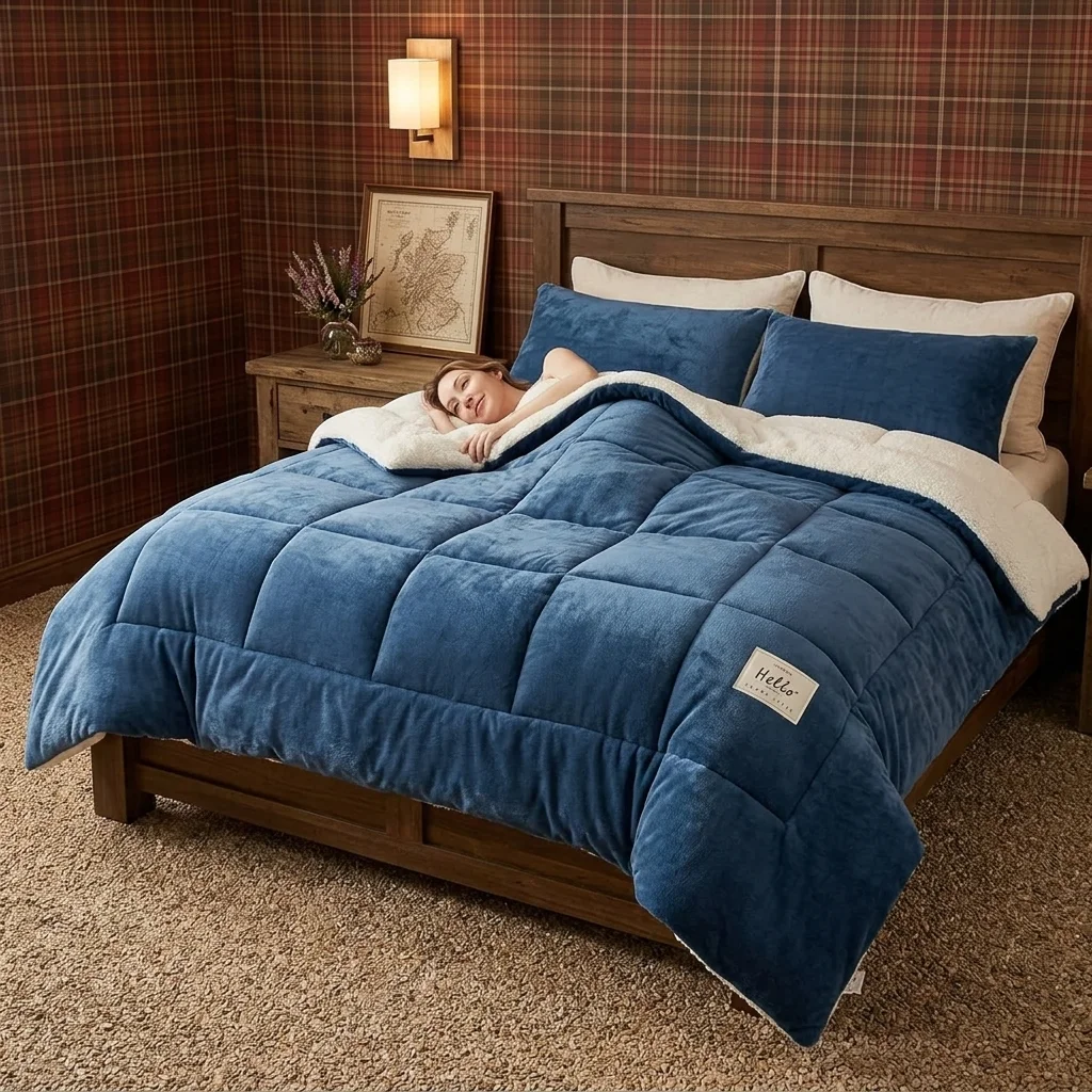 Luxury Reversible Ultra Plush Comforter  Solid Color All-Season Duvet Insert Machine Washable.