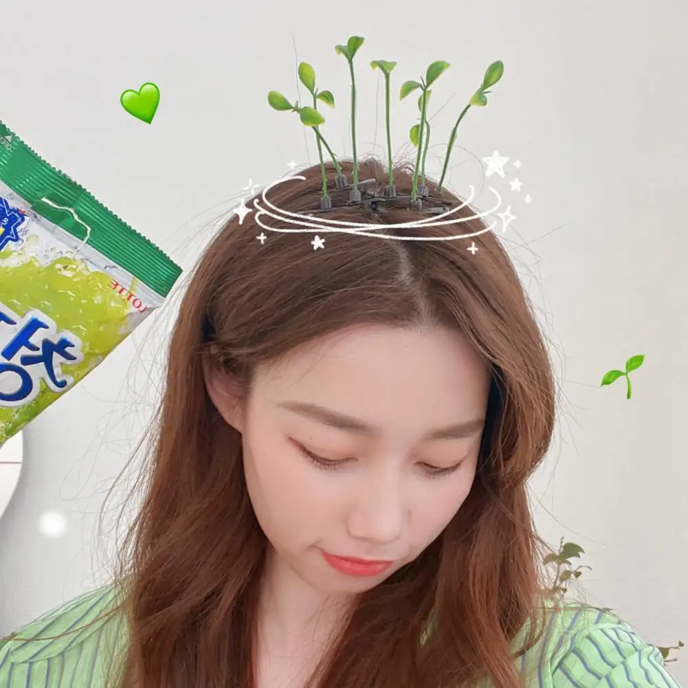 100Pcs Bean Sprout Hair Clips Plant Hairpins Fake Leaf Funny Shape Green Sprout Decor Adult Children Hair Decoration Hair Clips