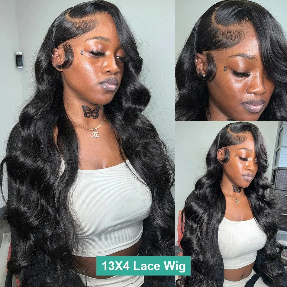 13x6 13x4 HD Transparent Body Wave Lace Front Wig Brazilian 360 Water Wave Ready To Wear 5x5 Lace Closure Glueless Wig For Women