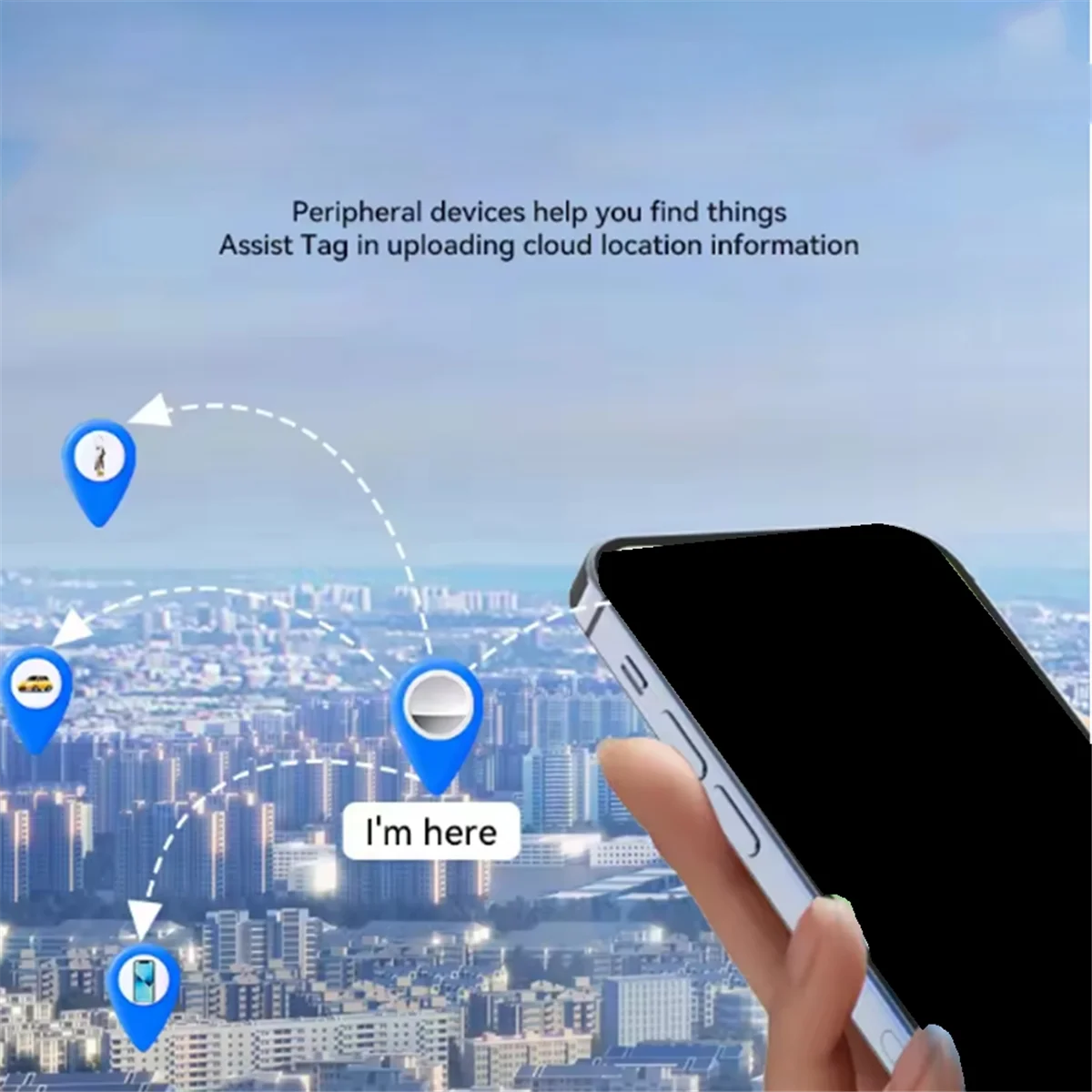 NEW Smart Finder Tracker TX02 Mini GPS Key Tag IPX5 Waterproof Anti-Lost Device Realtime Locator Work White