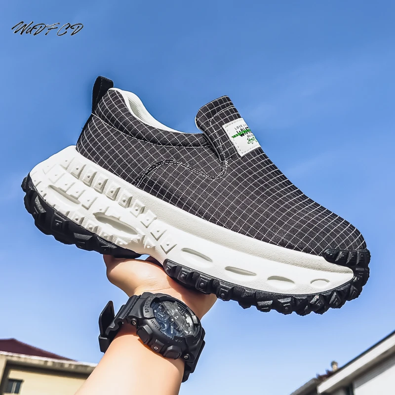 Chunky Sneakers Mens Designer Tire Sole Sport Shoes Fashion Casual Leather Fabric Breathable Height Increased Platform Gym Shoes