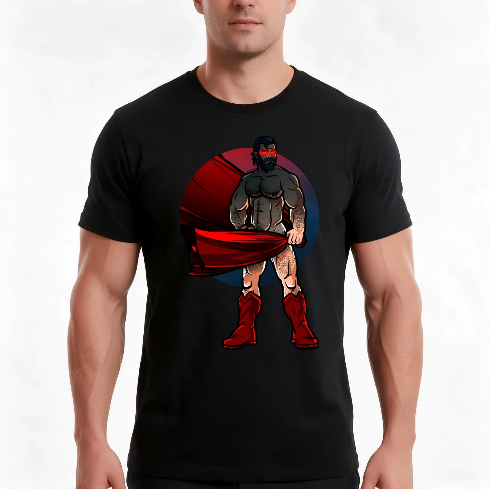 Heat Vision T-Shirt, Summer Casual Cotton Tee, Oversized Streetwear Tops, Vintage Graphic Print, Loose Fit Short Sleeve