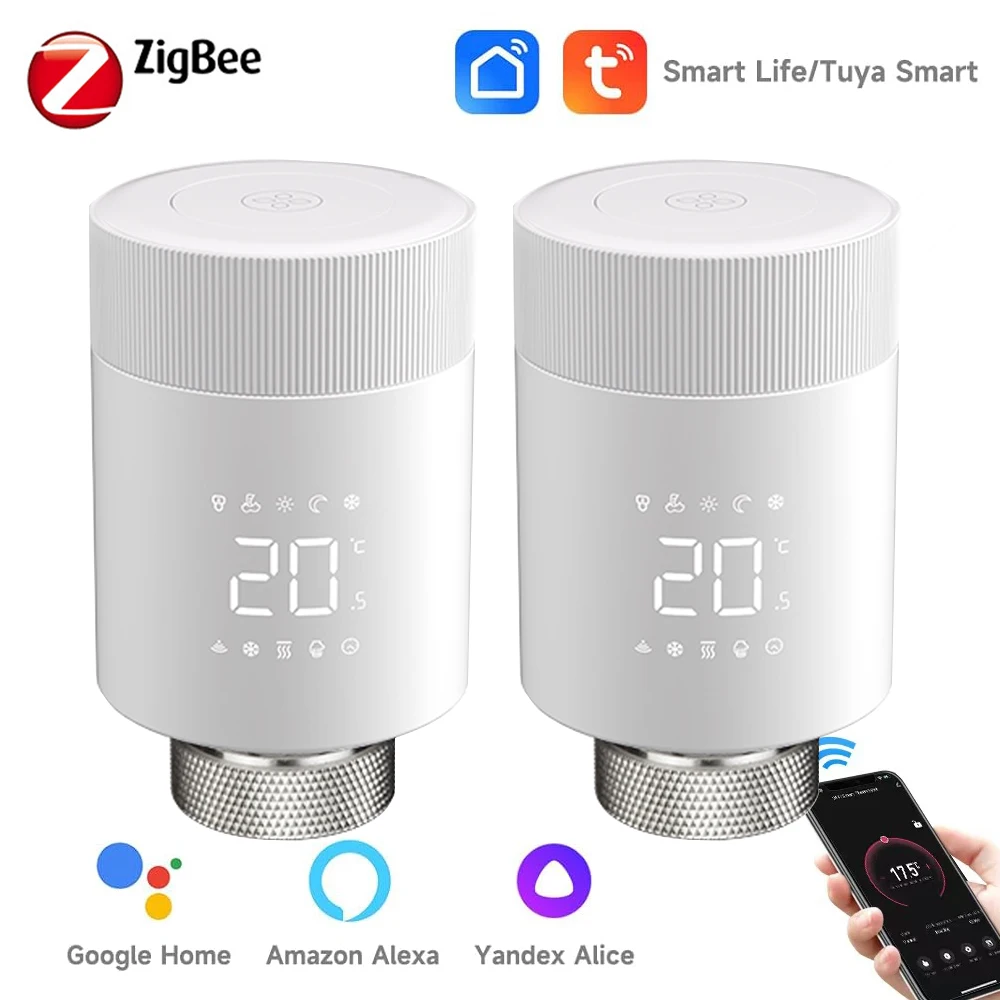 

Умный термостат Tuya ZigBee3.0, привод радиатора, контроллер термостатического клапана TRV, работает с Alexa Google Home, умные гаджеты