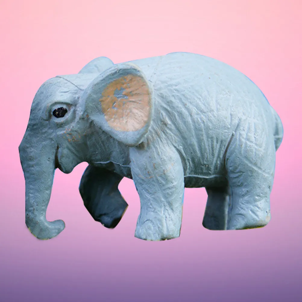 Miniature Elephant Small Light Grey Decoration Mini Ornament for Moss Cactus Pot Plants Lawn Home Desk Window Sill Office