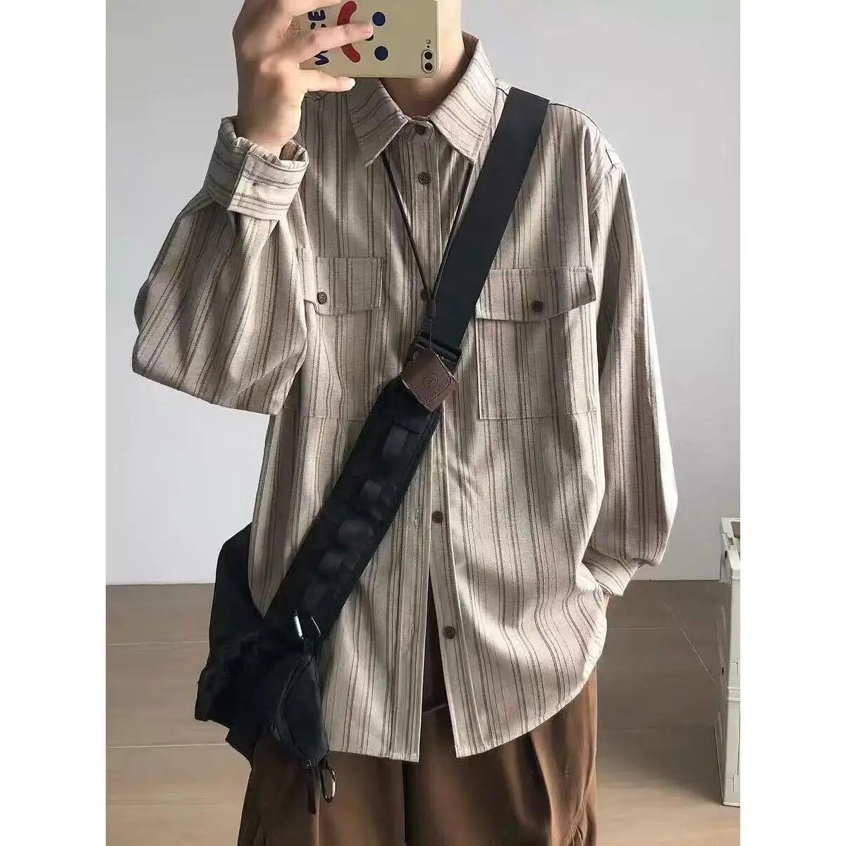 

Винтажный клетчатый вельветовый джет, мужской уличный окрашенный рабочий воротник, модная молодежная подставка из полиэфирного волокна, весна