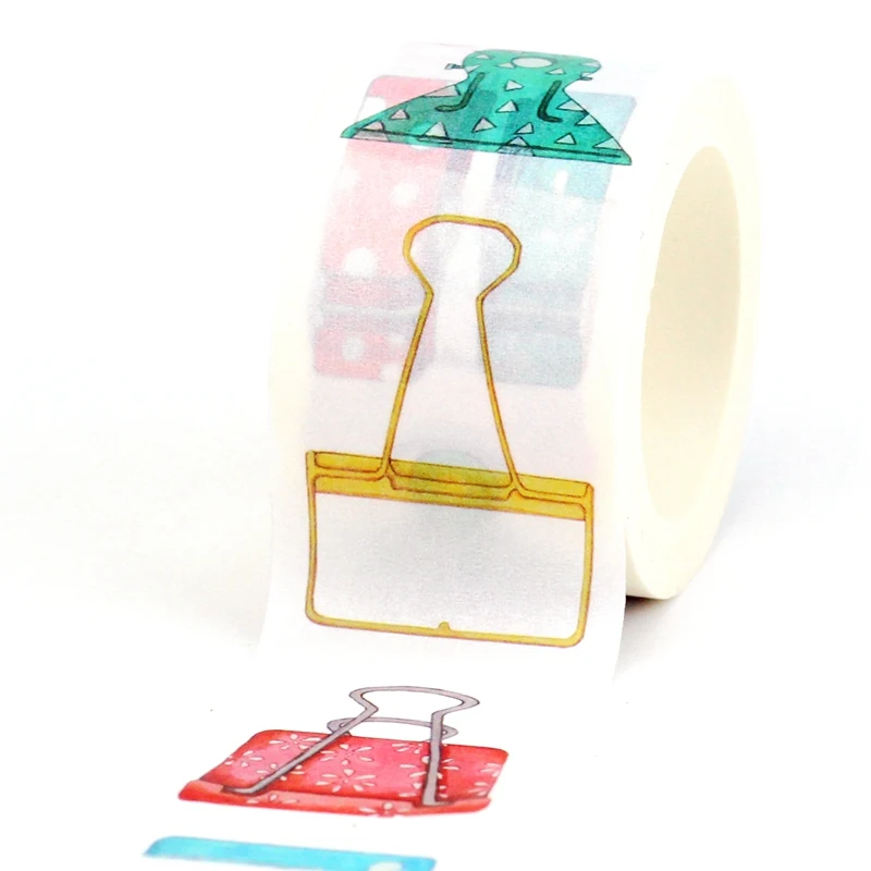 

1PC. 10M Deco 30mm Wide Clips Japanese Washi Tape for DIY Adhesive Masking Tape Cute Journaling Stationery School Supplies