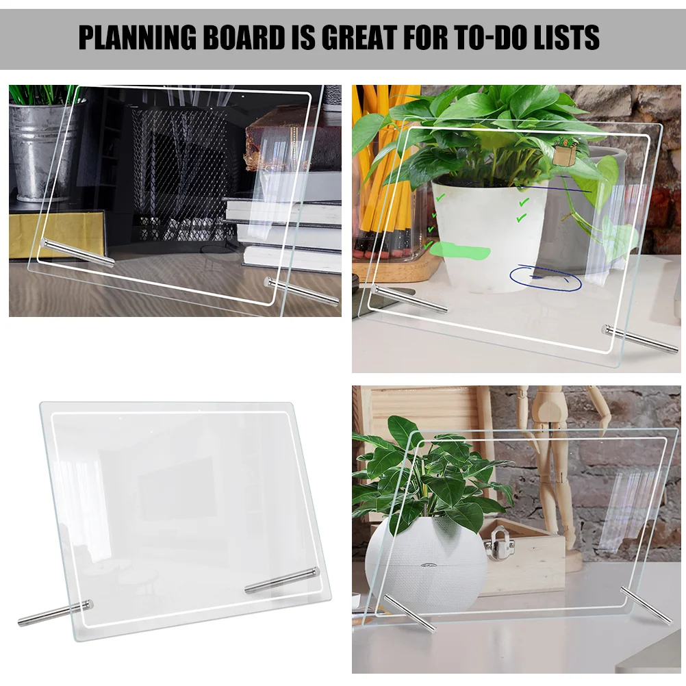 Transparent Writing Board White Magnetic Whiteboard Office Acrylic Memo Notepads Decorative Hanging Standing