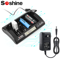 Soshine Ni-MH Li-ion LiFePO4 LCD Universal Charger 18650 26650 32650 10440 14500 18500 21700 32700 9V AAA AA C D Battery Charger