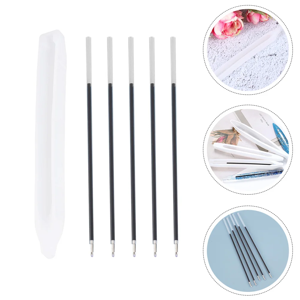 

Pen Mold Lightweight Silicone Manual Art Ballpoint Pens Crafts DIY and Refills for Non-stick with Silica Gel Handmade Mould
