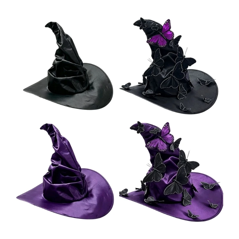 DXAE Wizard Hats Witches Witch Hat Witch Caps Headwear Halloween Cosplay Costumes Accessories for Women and Girls Gifts