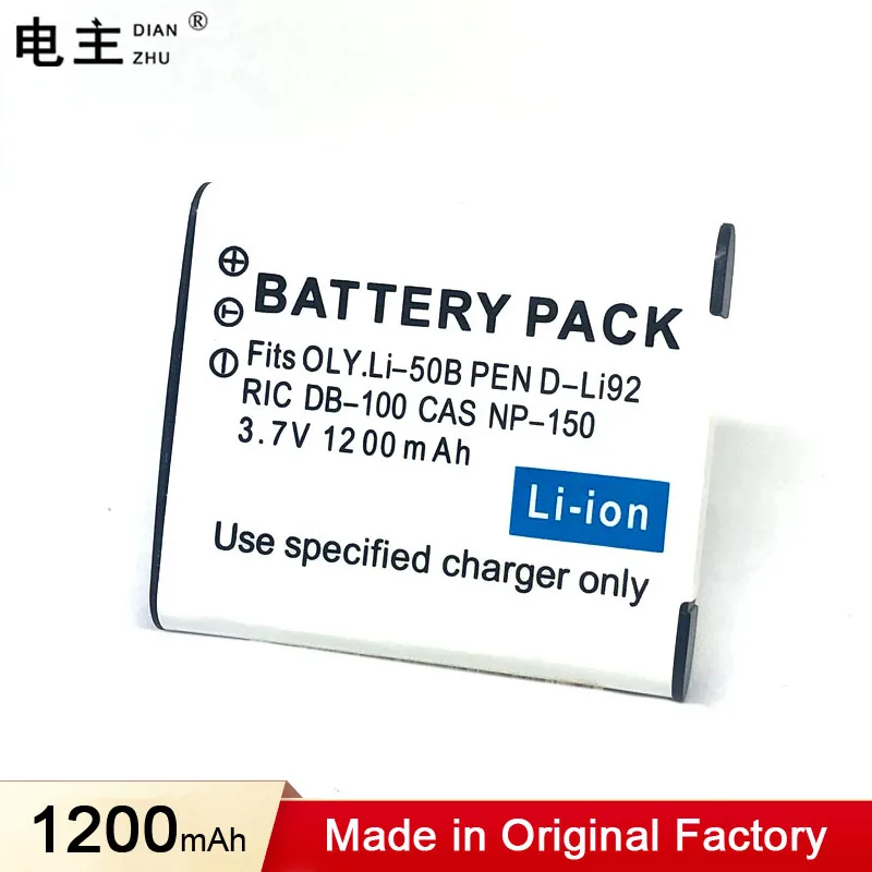 Li-50B D-Li92 CNP150 DB100 Battery for Olympus Pentax Casio RICOH u6020 XZ10 800UZ VR370 VH520 VG190 TG860 SZ31 8010 SH25 SH21