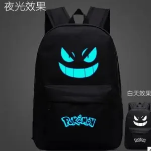 Túi trường anime Gengar Monster, ba lô máy tính xách tay phát sáng, túi xách tay phát sáng, ba lô hàng ngày, tỏa sáng trong bóng tối 6 Bán hàng chính Backpack Moto Monster - №4