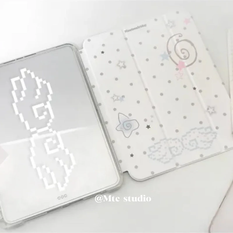 Korean Ins Polka Dots Angel Wings Case For iPad Pro 11 12.9in 13 M4 M5 Case 9.7 10.2 5/6th 7/8/9 11th Mini Air 3 4 5 6 7 Cover