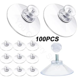 5/10/20/30/50/100Pcs Suction Cup Hook with Screw Nut 41/53/58mm Transparent Suction Cup Pad Powerful Adhesive Suction Cup Holder