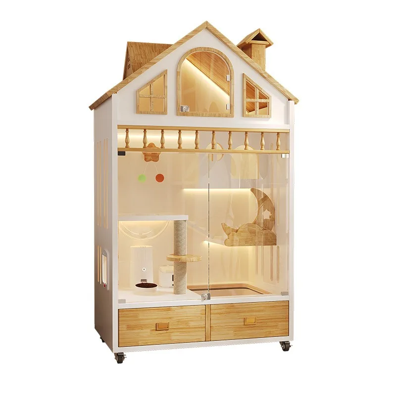 Cat villa pet cabinet, oversized free space cat, house cattery c