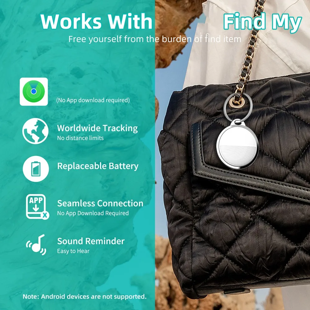 A93P Mini urządzenie śledzące dla Apple Find My Key Smart Tag Child Finder Pet GPS Lost Tracker Smart Bluetooth Tracker Black