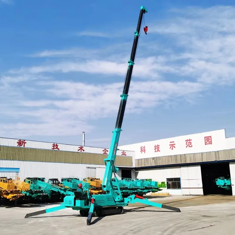 Versatile Spider Crane Ideal for Road Machinery Applications Including Compaction Equipment and Paving Operations on Tight Sites