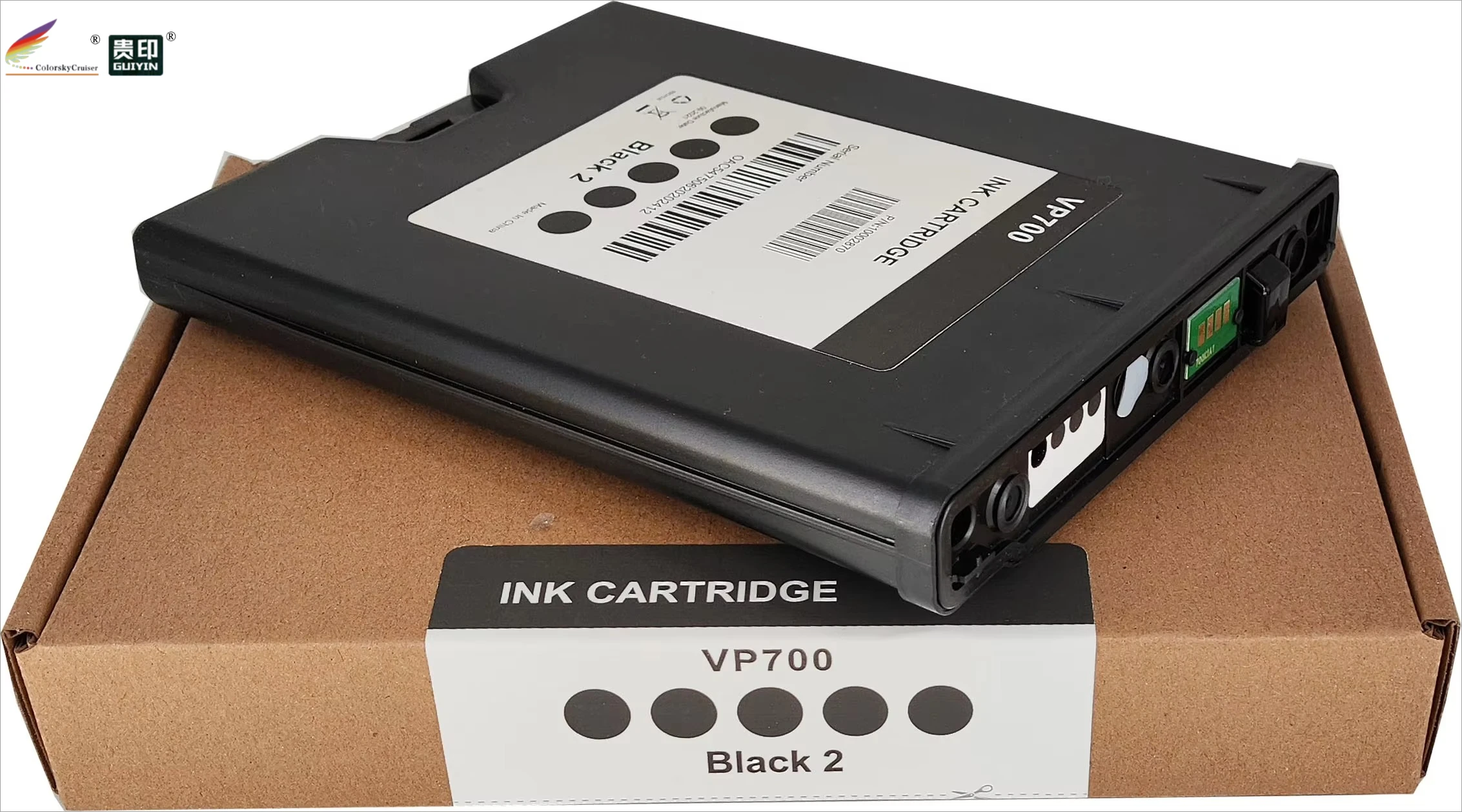 A Set of ink cartridges for Memjet VIP COLOR VP700 VP 700 Label Inkjet Printer 1 set = 5 cartridges KKCMY
